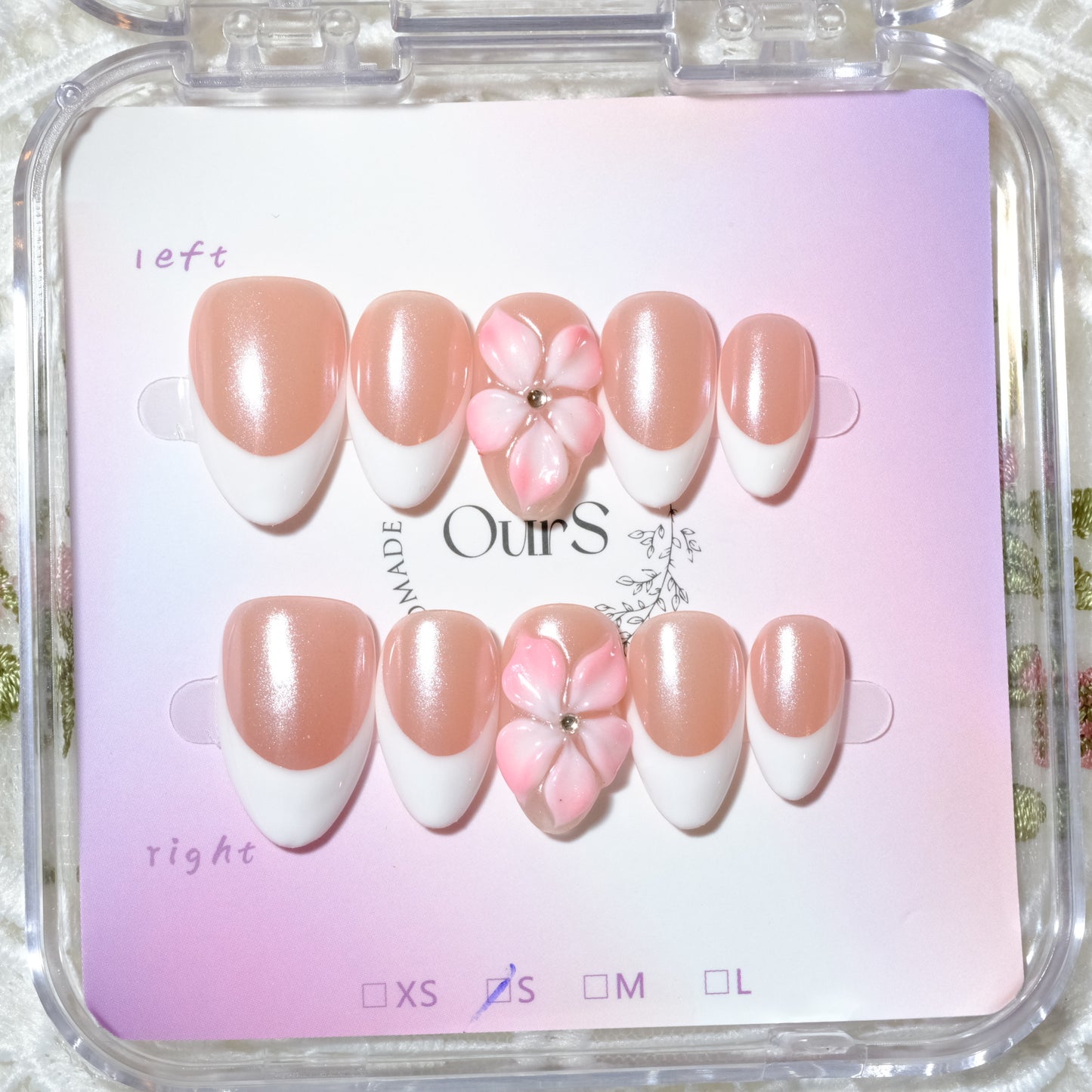 Fleur on White French Tips