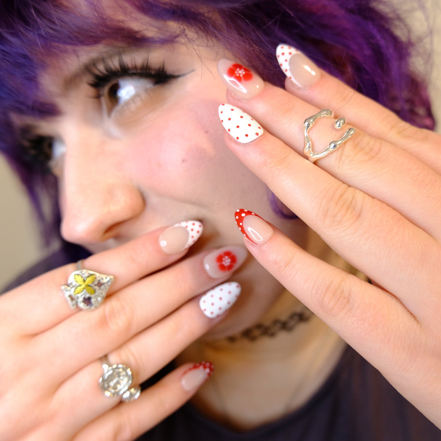 Blush Burst with Polka Dots