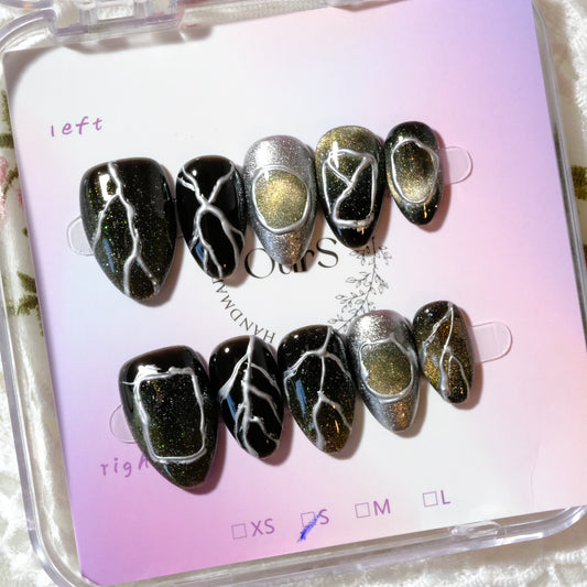 Midnight Cat Eye with Cracked Glass