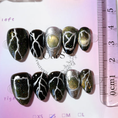 Midnight Cat Eye with Cracked Glass