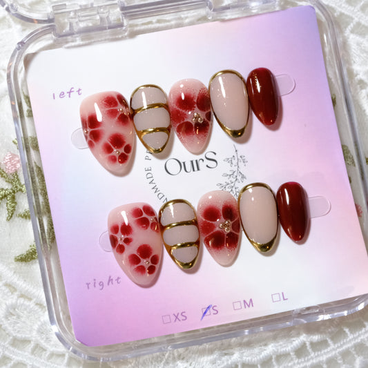 Crimson Rose with Gold
