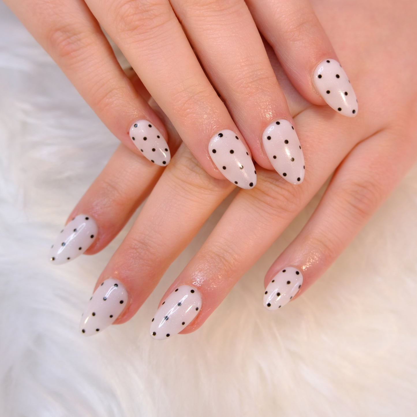 Black and White Speckled Polka
