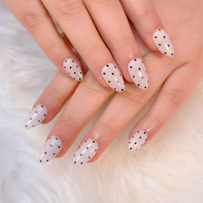 Black and White Speckled Polka