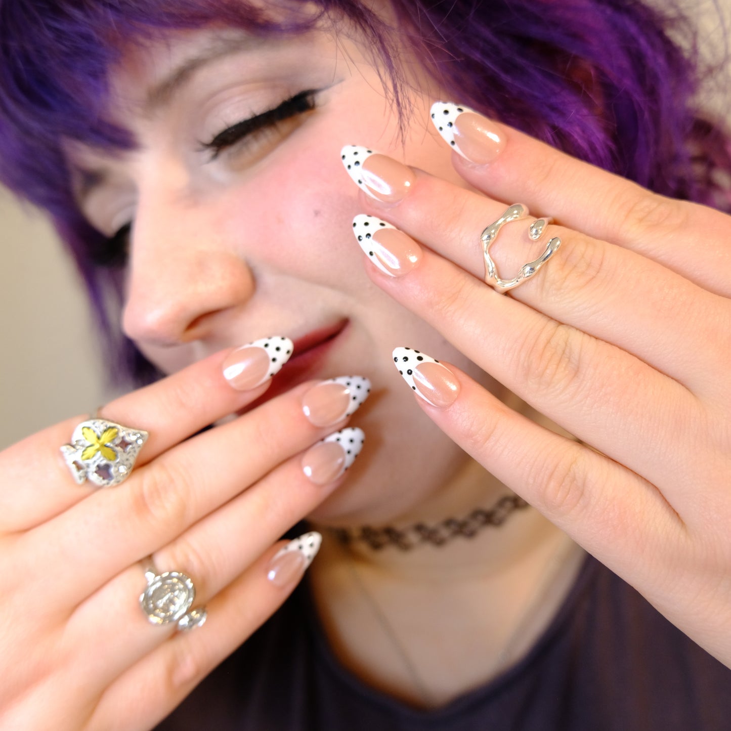 Black Polka Dot French