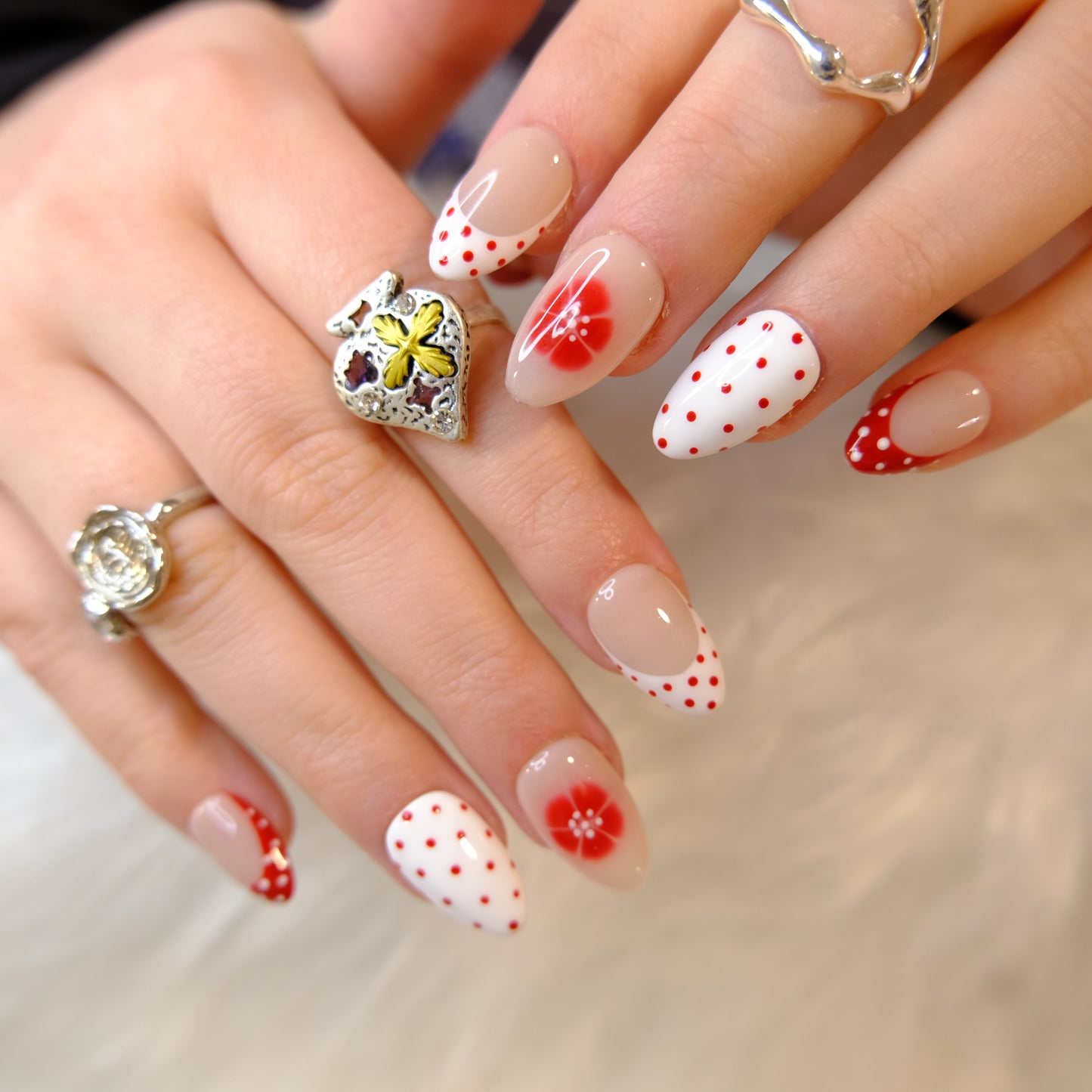 Blush Burst with Polka Dots