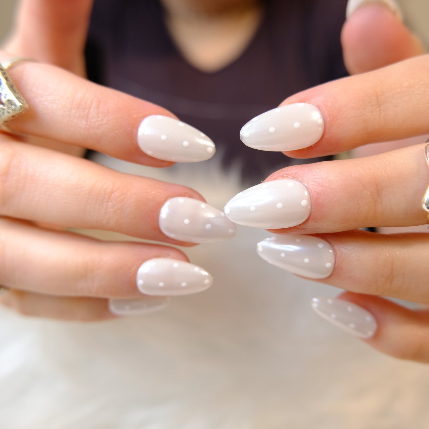 Frosted Glass with Polka Dots