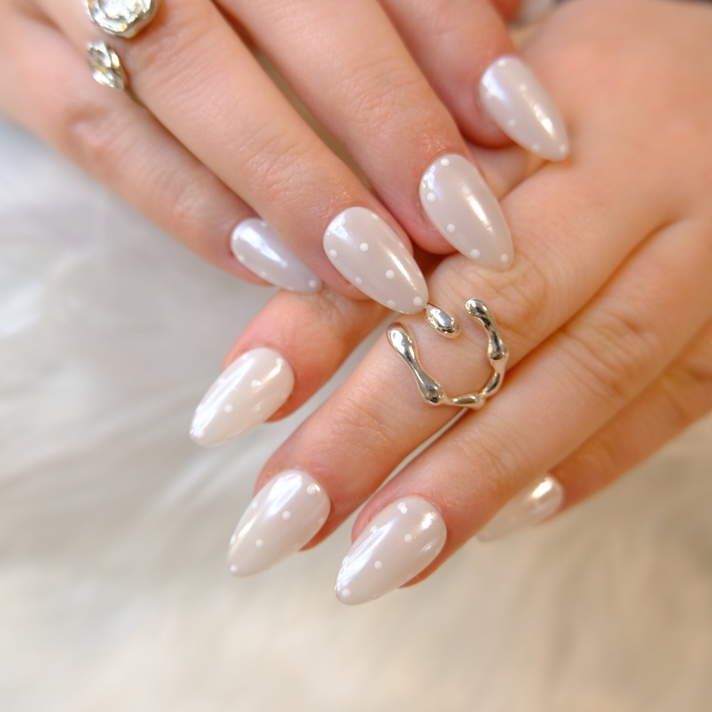 Frosted Glass with Polka Dots