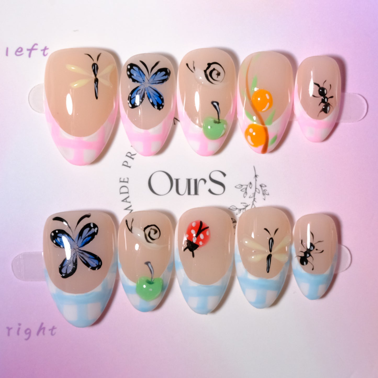 Butterfly Terrarium in Pink and Blue