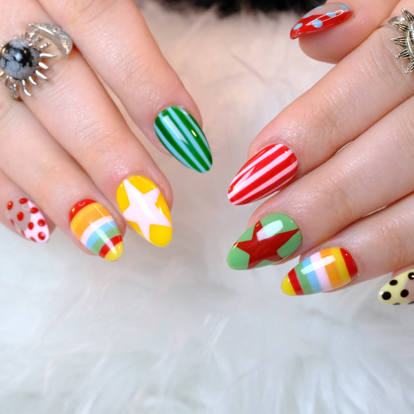 Rainbow Starburst & Polka Dots